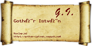 Gothár István névjegykártya
